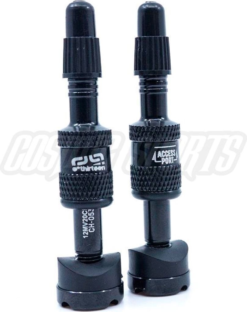 e*thirteen Quick Fill Tubeless Presta Ventile, 23-31mm Felgentiefe, 2 Stk., black