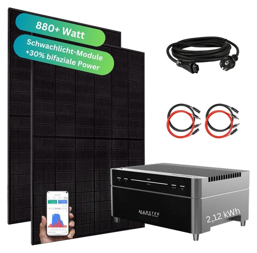 MYVOLTAICS Balkonkraftwerk 880 Watt mit Speicher Marstek Produktbild 