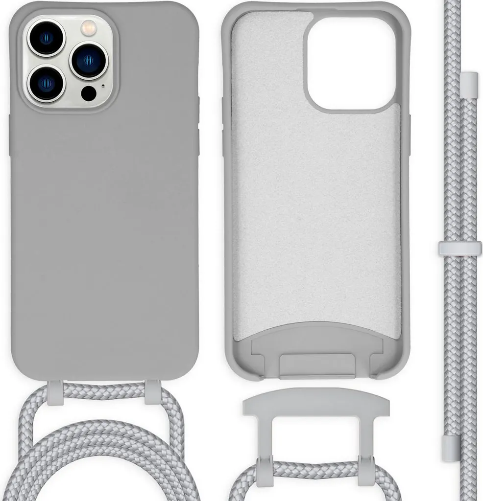 Cover iMoshion iPhone 14 Pro Max Grigio con Cinturino | Protezione Fashion