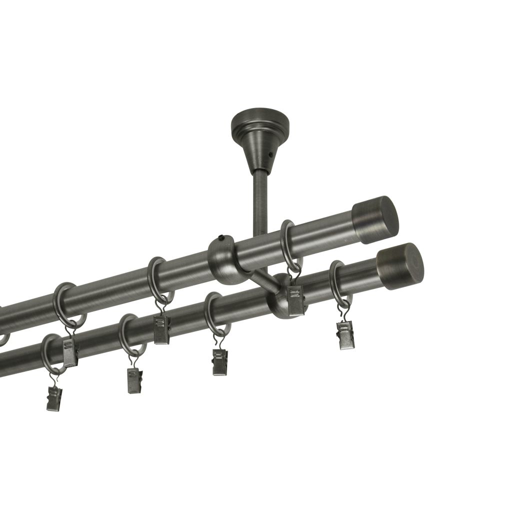 Bastone Per Tende A 2 Binari Da Soffitto 16mm | Metallo Oro Anticato Lunghezza 240cm | Venduto Senza Anelli