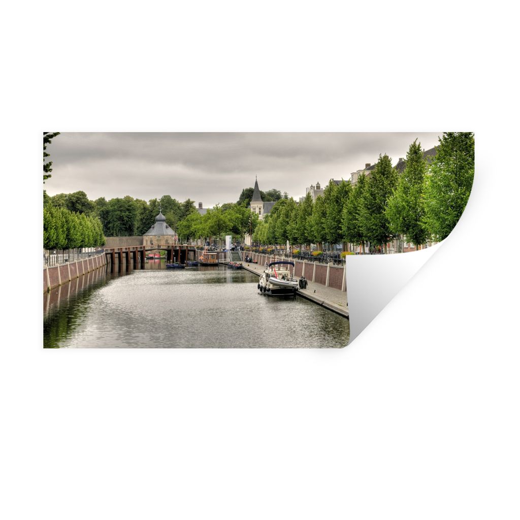 MuchoWow Wandtattoo Wandsticker Wandaufkleber Breda - Graben - Bäume 80x40 cm Selbstklebend und Repositionierbar - Aufkleber