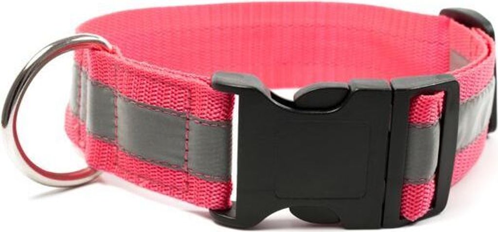 Mystique Signalhalsband mit Klickverschluss 40mm neonpink 40-50cm