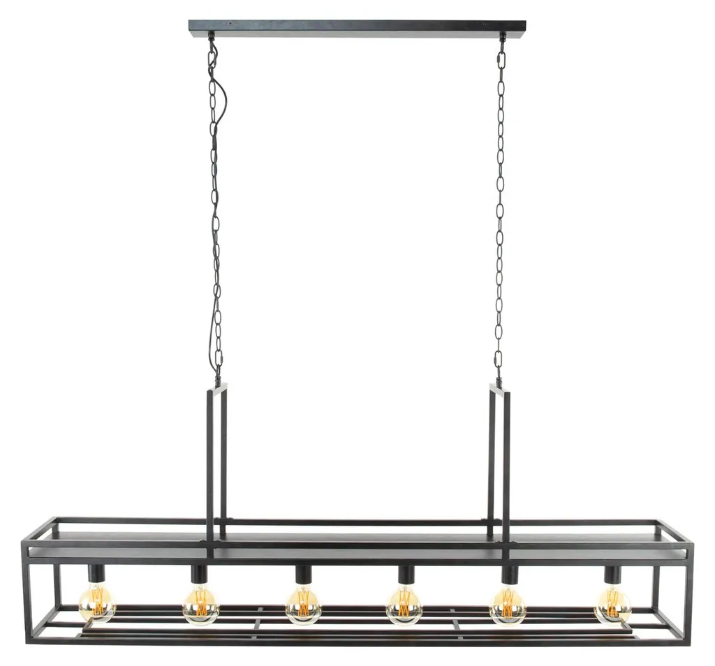 Plafonnier design noir 160 cm, luminaire métallique géométrique