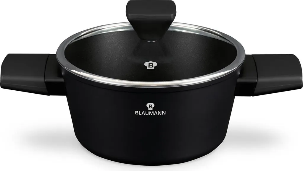 Casseruola con coperchio 20 cm Blaumann BL4000 | Nero Argento