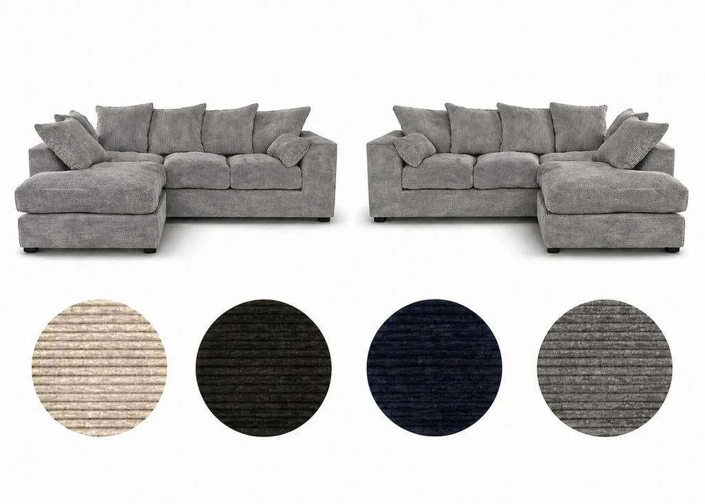 Sofa narożna lewostronna DIVERS, 3-osobowa, szara, z Zdjęcie produktu 