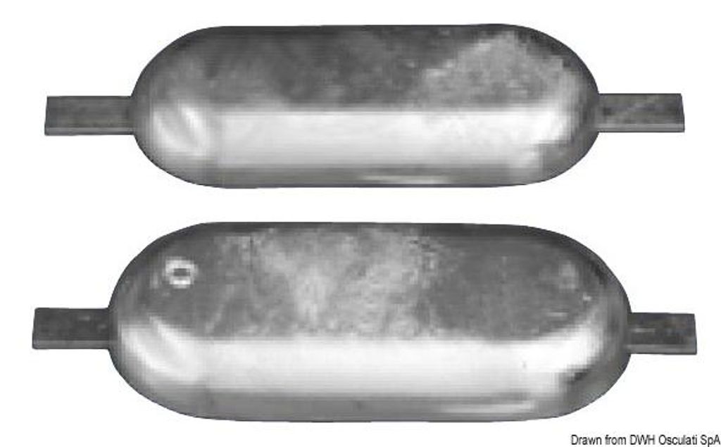 Magnesiumanode zum Schweißen 320 x 147 mm 2.5 kg - Osculati 43.908.05
