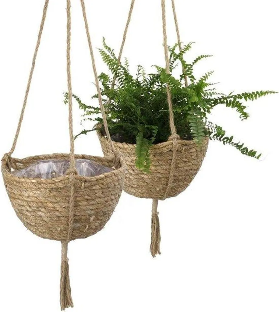 Lit suspendu bohème en fibres naturelles - Hamac design fleurs tressées
