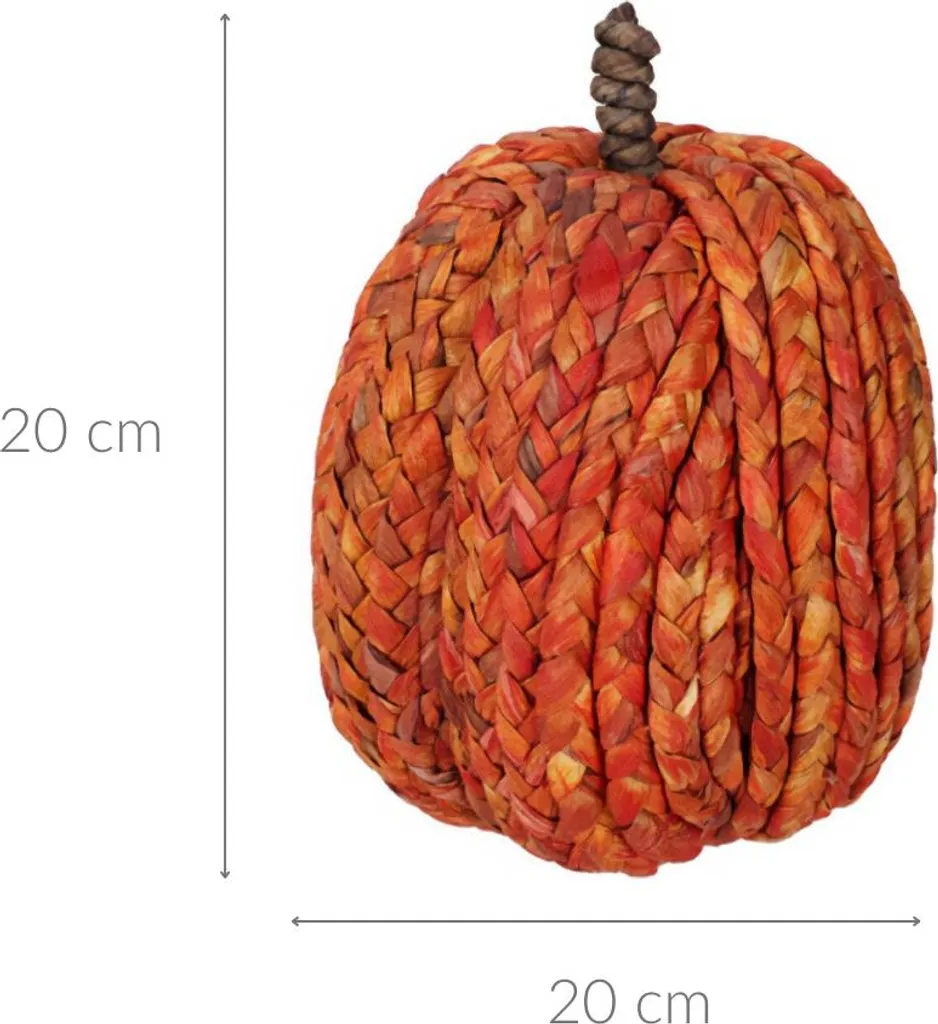 Citrouille décorative Ø 20 cm - Accessoire d'automne en velours orange