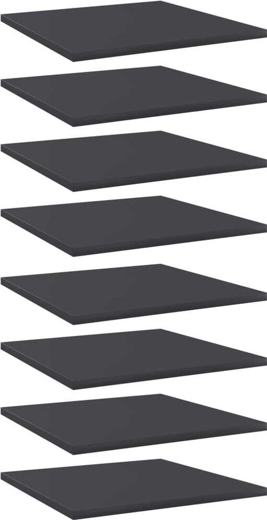 The Living Store Bücherregal-Bretter 8 Stk. Grau 40x40x1,5 cm Holzwerkstoff