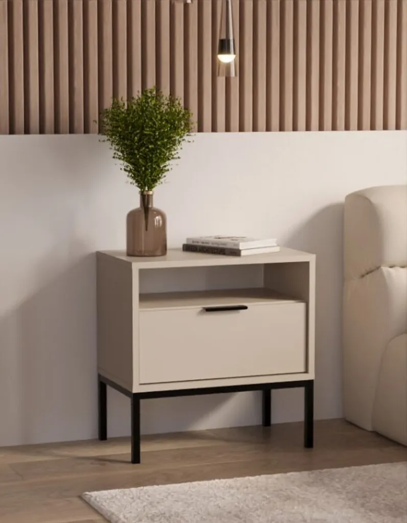 Table de nuit moderne Cachemire Stylish Design avec des pieds noirs