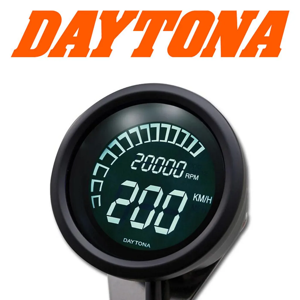 Daytona Velona 60 - Compteur Digital et Compte-tours Noir pour Moto