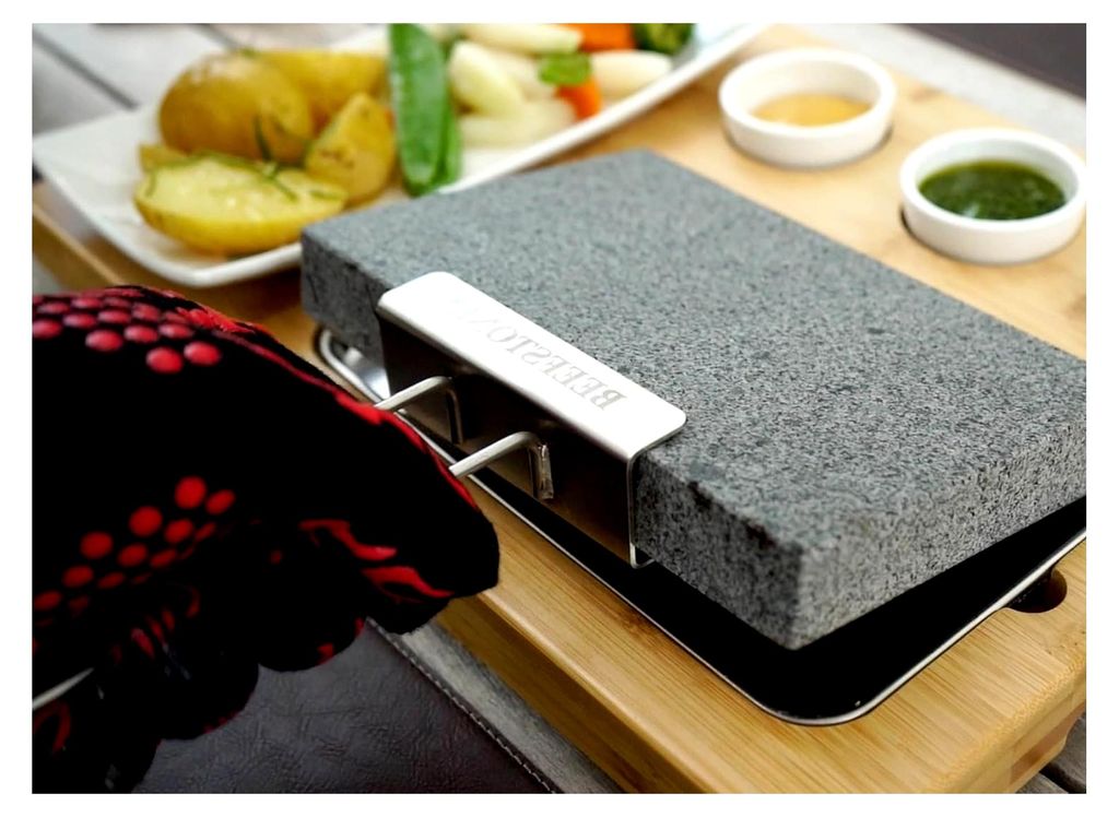 Hitzebeständige Grillhandschuhe - bis 450°C, waschbare Ofenhandschuhe aus Silikon/Deyan-Faser/Baumwolle, 34cm, 1 Paar
