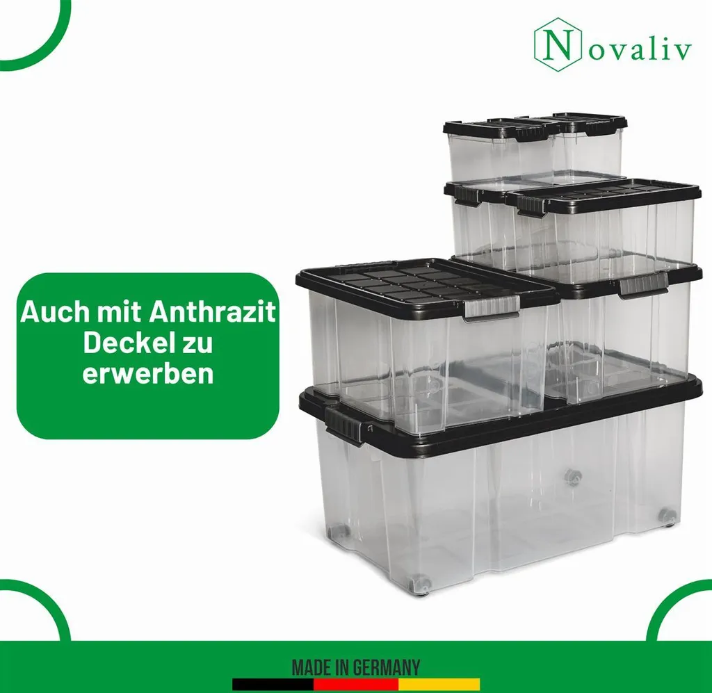 Set de Boîtes de Rangement Plastique Empilables avec Fermeture à Clips - 6