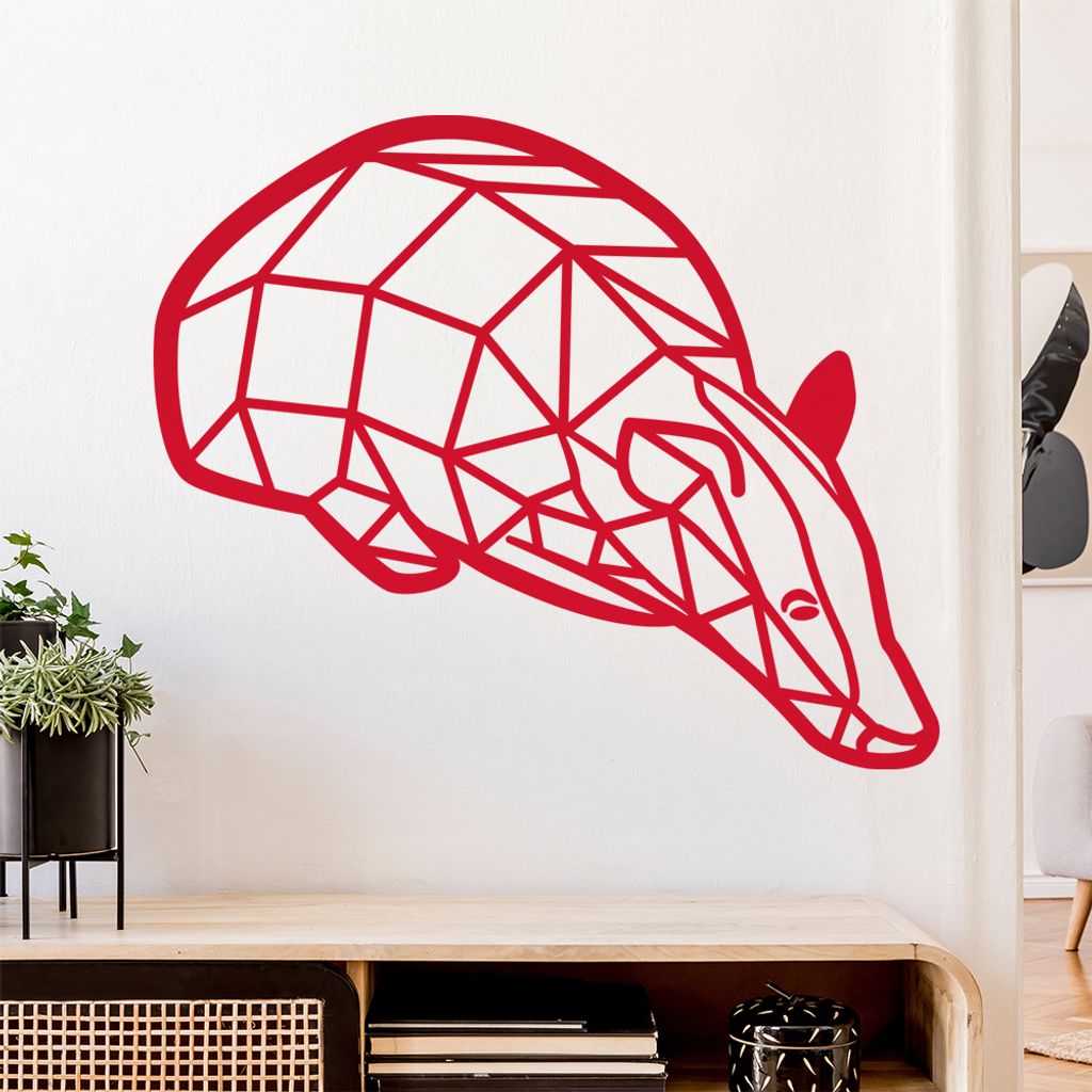 Dachs Grimbart Polygon Wandtattoo Wandaufkleber Wall Sticker - Dekoration, Küche, Wohnzimmer, Schlafzimmer, Badezimmer