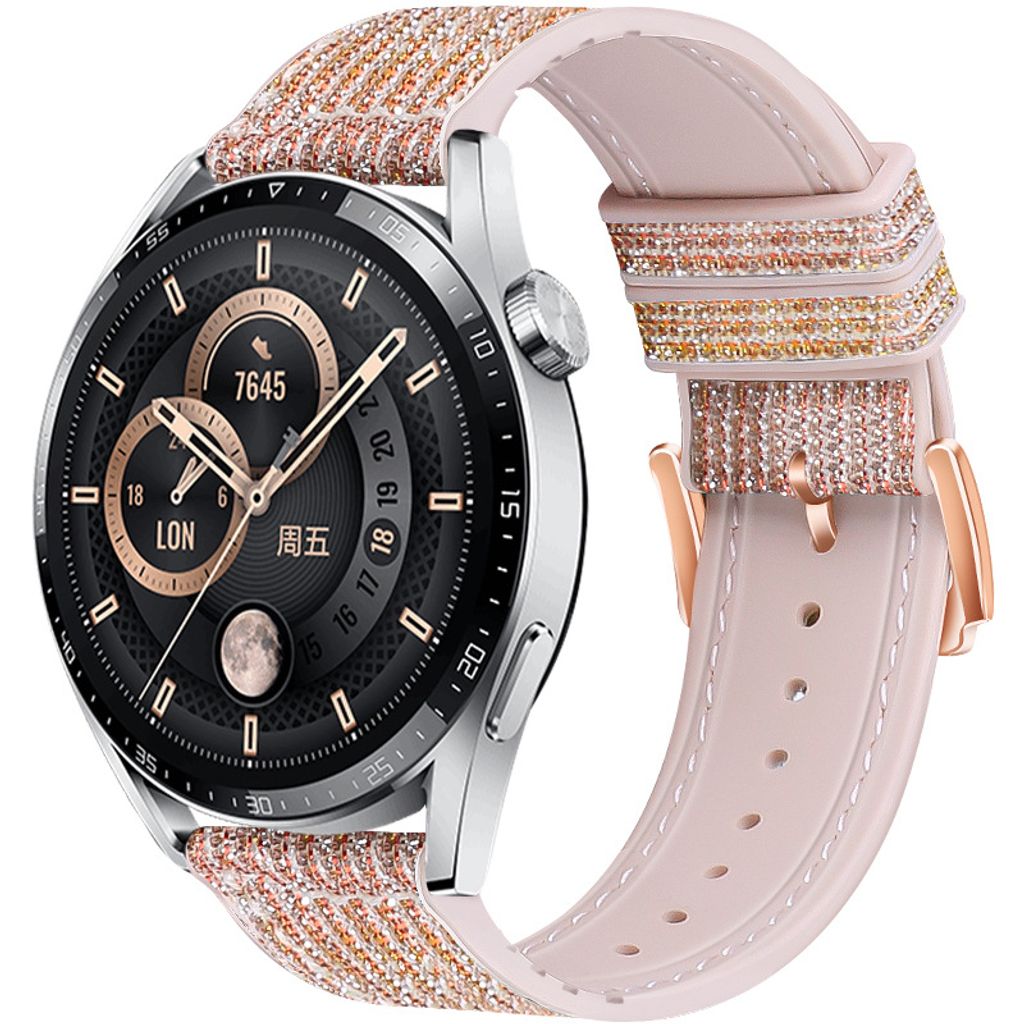 BStrap Glitter Armband für Garmin Vivoactive 3, golden red