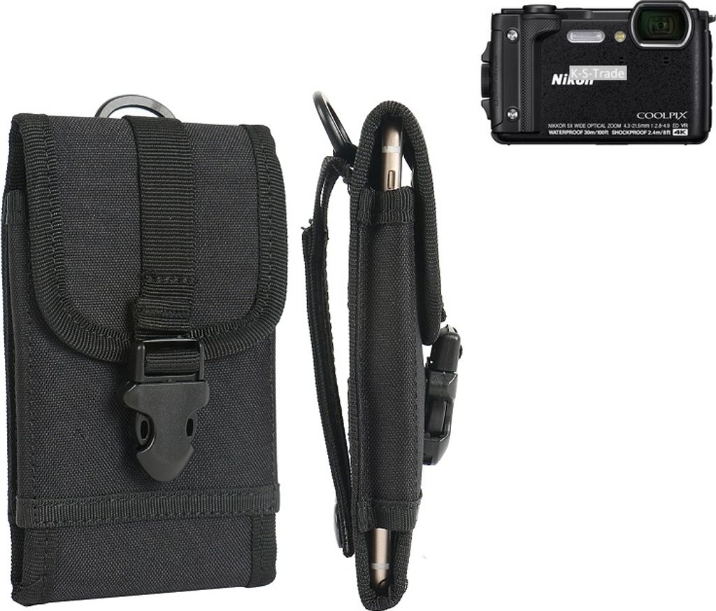 K-S-Trade Kameratasche Gürteltasche kompatibel mit Nikon Coolpix W300 Outdoor Gürtel Tasche für Kompaktkamera Holster Fototasche wasserabweisend