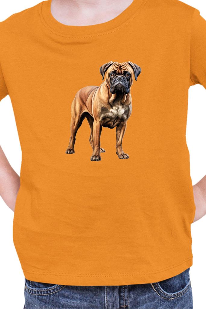 Kinder T-Shirt Dogs Breeds Bullmastiff Dog Breed 005, 3-4 Jahr - 104 / Orange