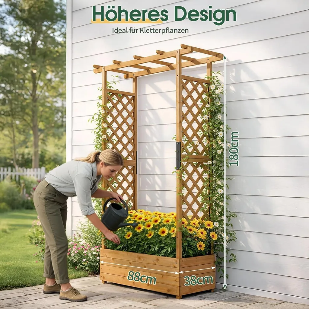 Jardinière Anti-Mal de Dos avec Drainage et Tuteur - Solution Potager