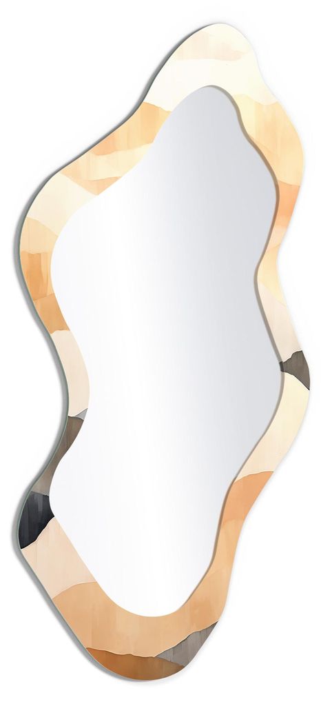 DEQORI Wandspiegel Organisch 48,9x93,8 cm 'Pastell-Panorama' Spiegel Badspiegel Bad