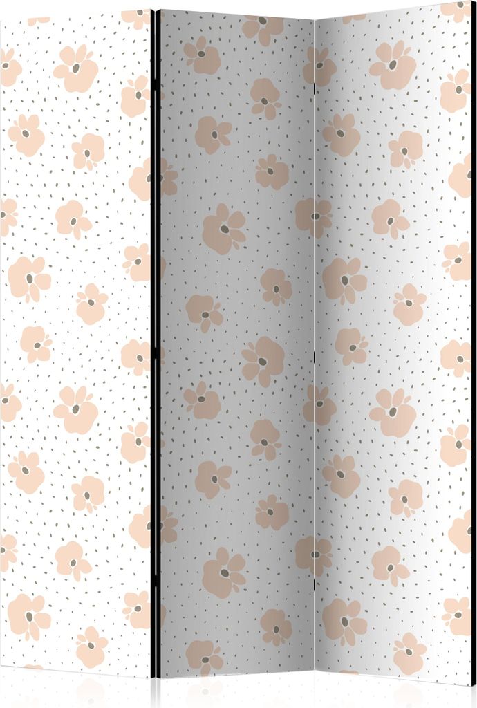 3-teiliger Einseitiger Vlies Paravent - Children Flowers 135x172 cm Für Kinder b-C-0263-z-b