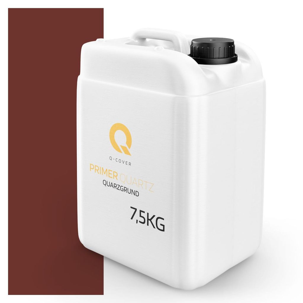 Quarzgrund für Silikonharz-Putz Kirschrot RAL 3009 7,5 kg – Haftgrund für innen & außen, quarzhaltige Grundierung Q-COVER