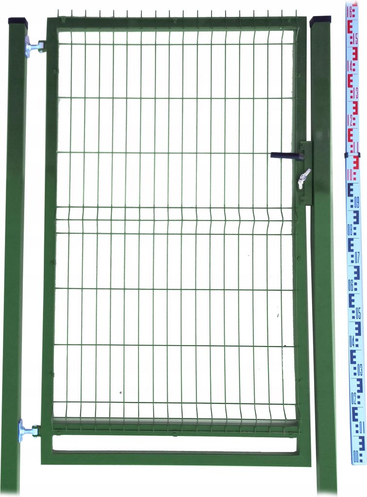 GARTENTOR 160 cm grün Einstabmatten 3D zwei PFOSTEN RAL6005 Zaun 163 cm | Gartentür Zauntor Einzeltor Tür Doppelstabmatten