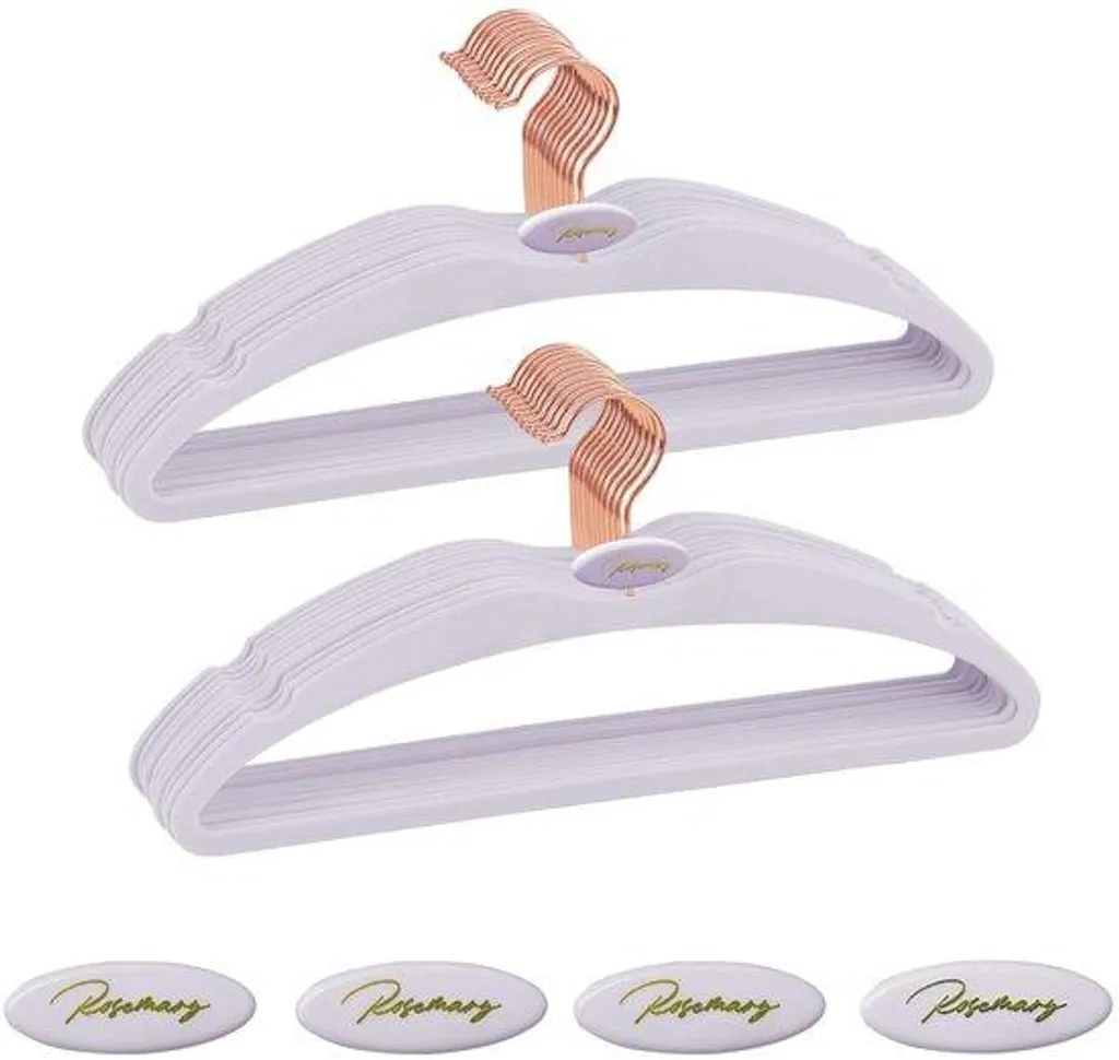 Cintres en fluor rose doré - Lot de 6 compacts et stables de luxe