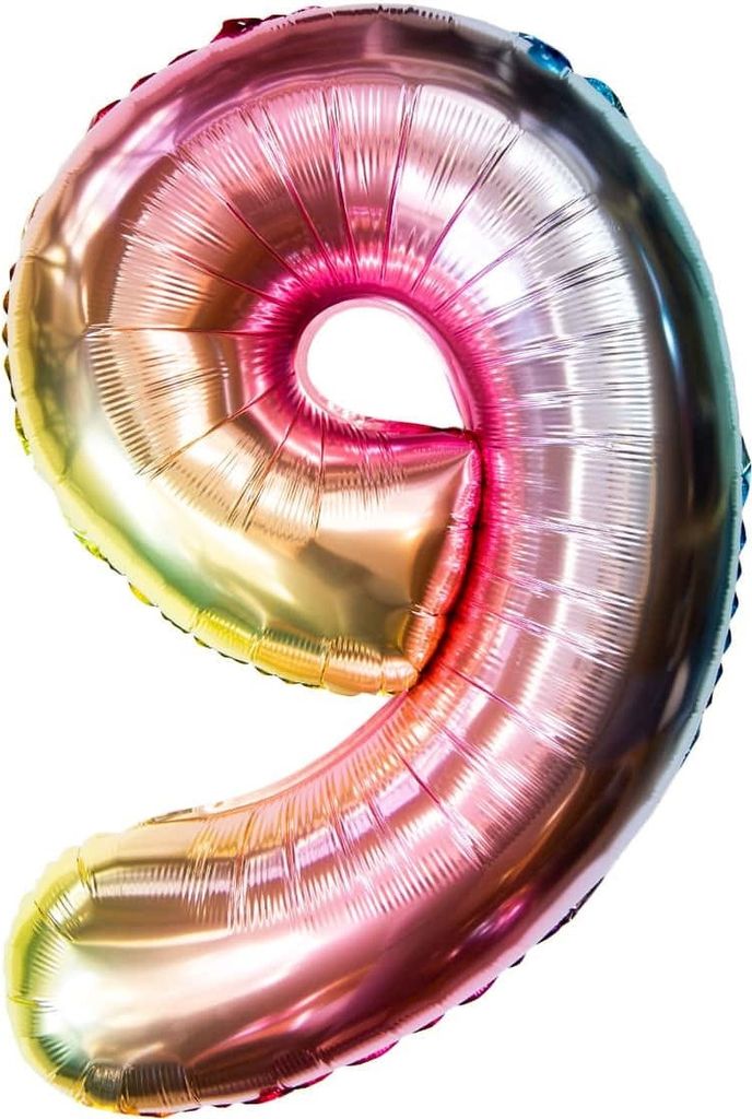 Oblique Unique 1x Folien Luftballon mit Zahl 9 Kinder Produktbild 