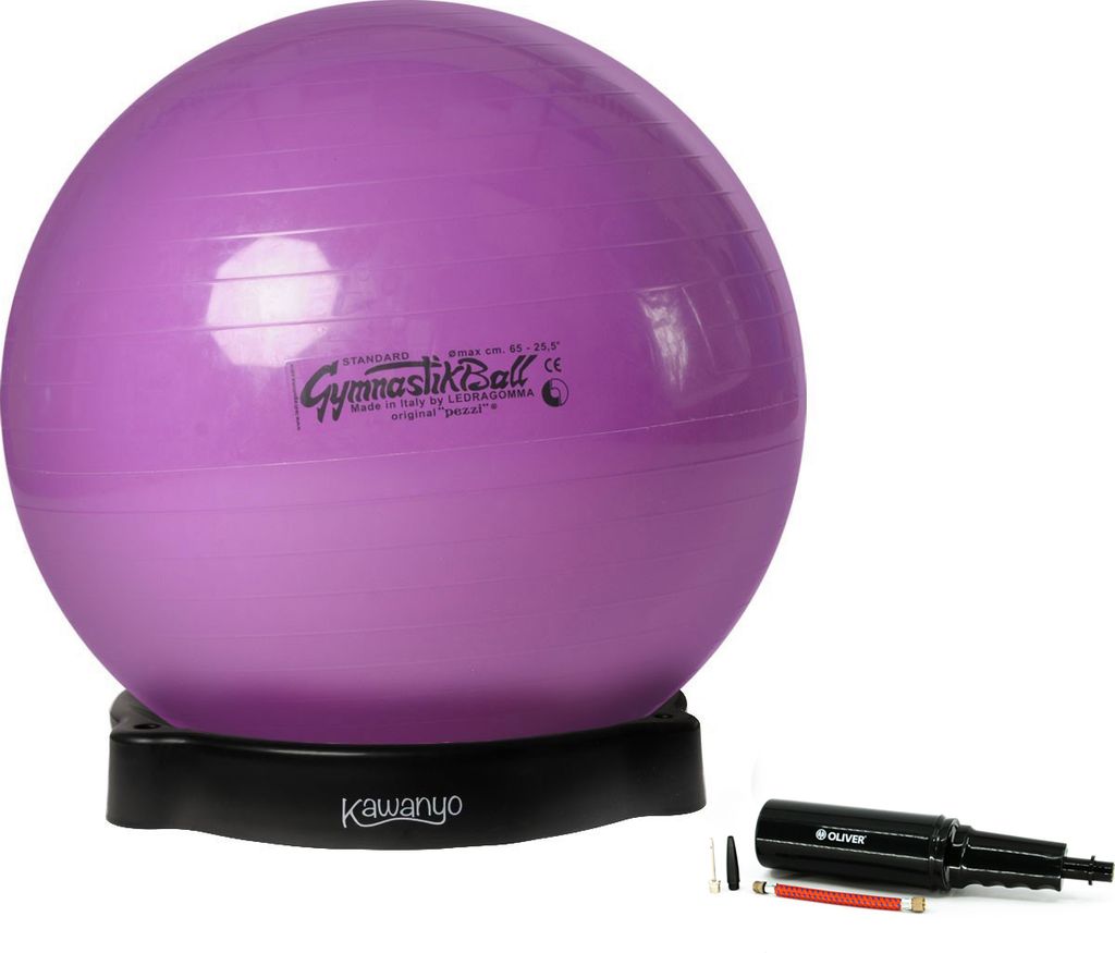 Original Pezzi Gymnastikball STANDARD m.Ballschale u. Pumpe - violett