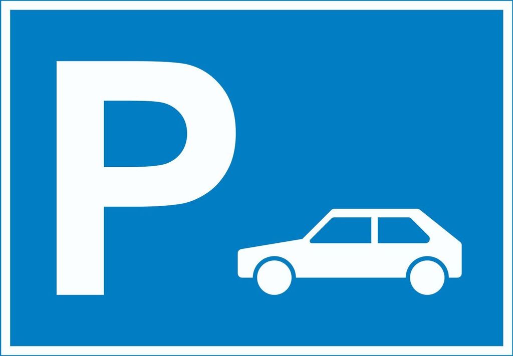 Auto PKW Parkplatz Schild waagerecht A1 Rückseite selbstklebend