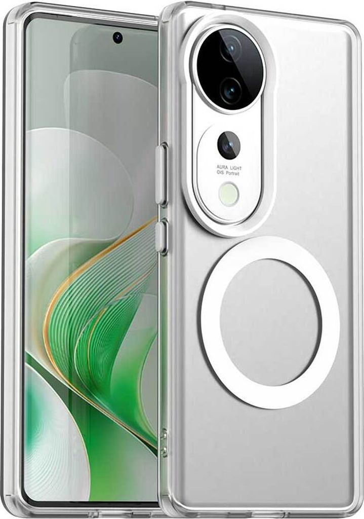 Magnetisch Hülle für Vivo S19, Schlank Durchscheinend Matt Stoßfest Handyhülle Weiß