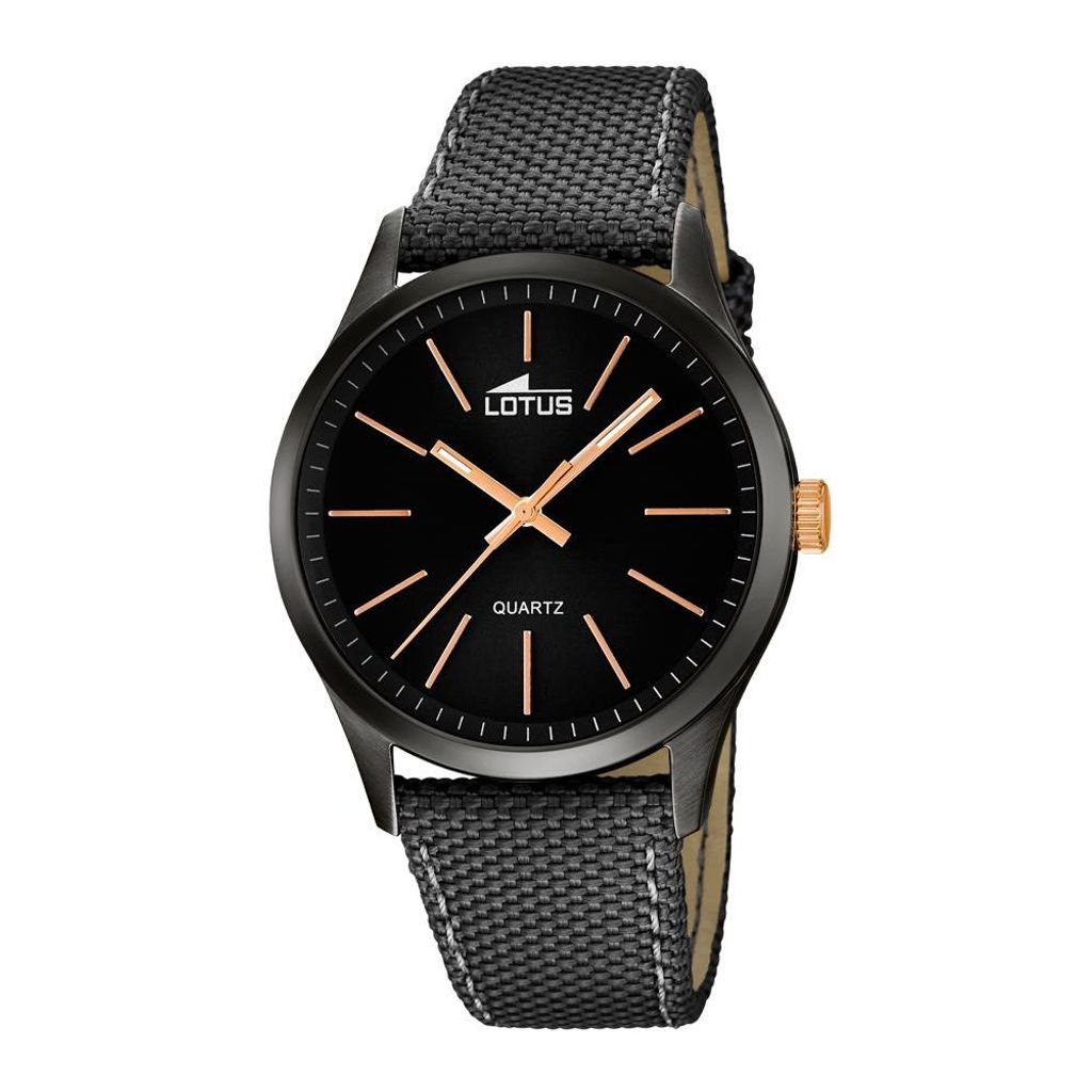 Herrenuhr Lotus Armbanduhr 18165/2 schwarz Leder-Textilband
