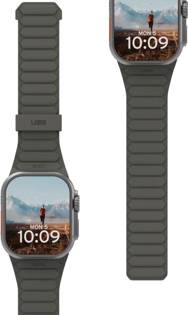 Urban Armor Gear 194161117291, Uhrenarmband, Apple, Watch Series 1-3 42mm, Series 4-6 & SE 44mm, Series 7-9 45mm, Ultra 1-2 49mm., Silikon