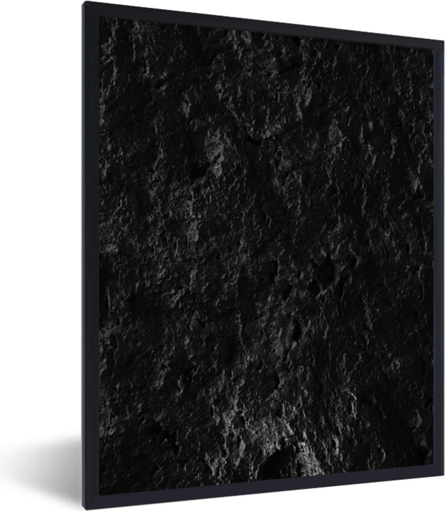 MuchoWow Gerahmtes Poster Schwarz - Weiß - Höhle - Stein - Natur 60x80 cm - Poster mit Schwarzem Bilderrahmen Wandposter Rahmen Foto Bilder - P...