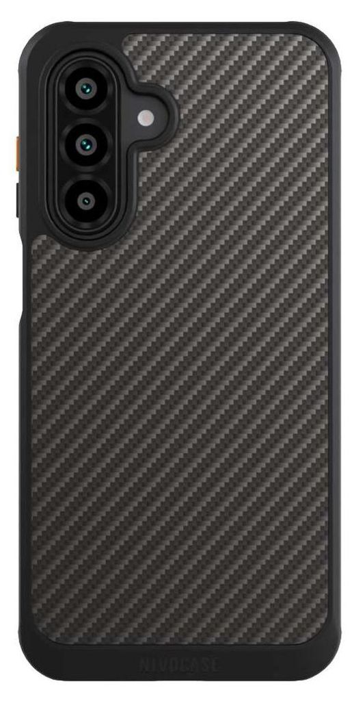 NIVOCASE Hülle für Samsung Galaxy A17 5G Handyhülle NIVOcore Case Schwarz Carbon Metallic Look Muster