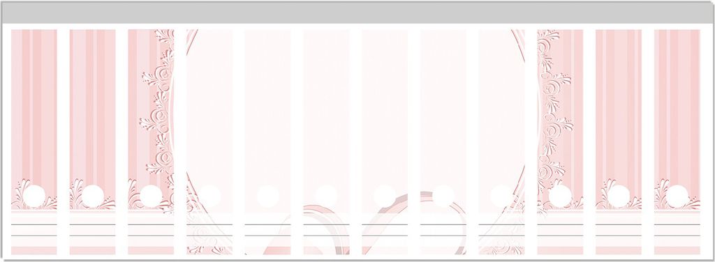 Wallario Ordnerrücken Sticker, selbstklebend für breite Ordner, 12 Stück, Motiv Geschenkkarte, Bänder, Spitzen und Schleifen in rosa