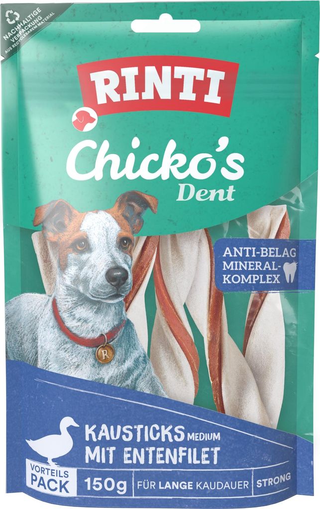 Rinti Chicko Dent - Ente Medium – gedrehte Kausticks 150 g