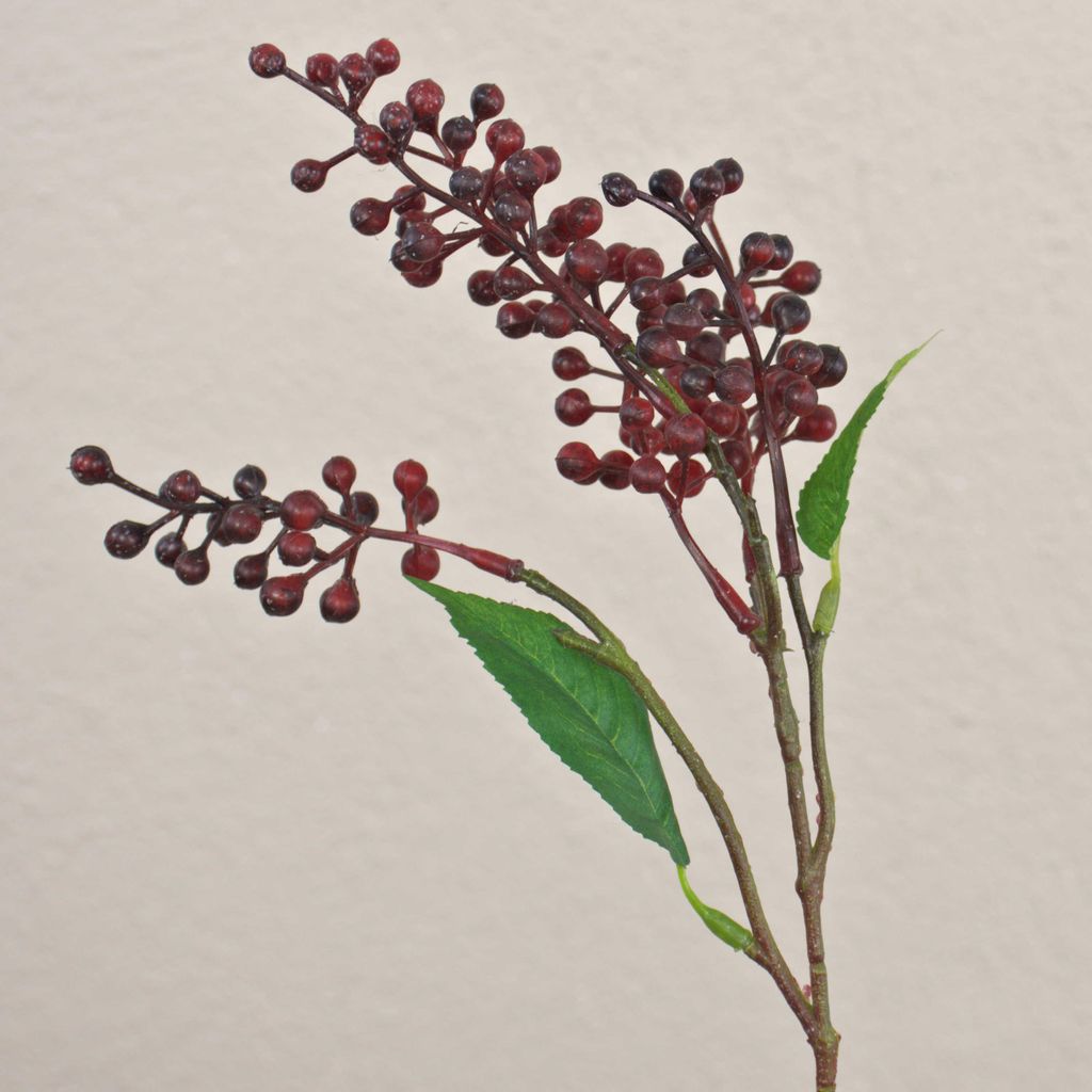 artplants.de Kunstzweig Holunderbeeren TEITH mit Früchten, Burgunderrot, 40cm - Künstlicher Beerenzweig