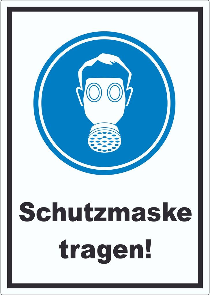 Schutzmaske tragen Aufkleber A5 (148x210mm)