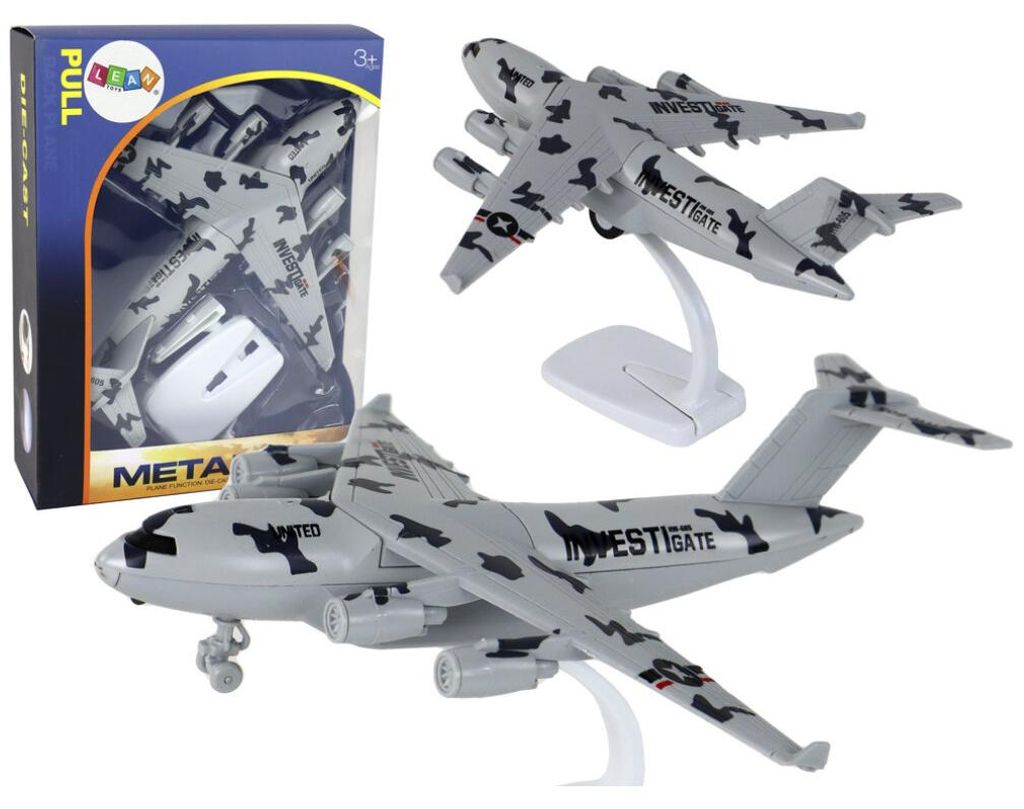 Lean Toys Militärgraue Tarnung UNITED Flugzeugfigur HW-605