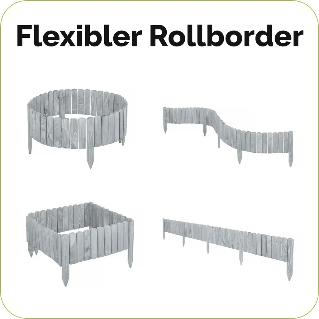 Palissade de jardin grise flexible 200 cm contre l'érosion des sols