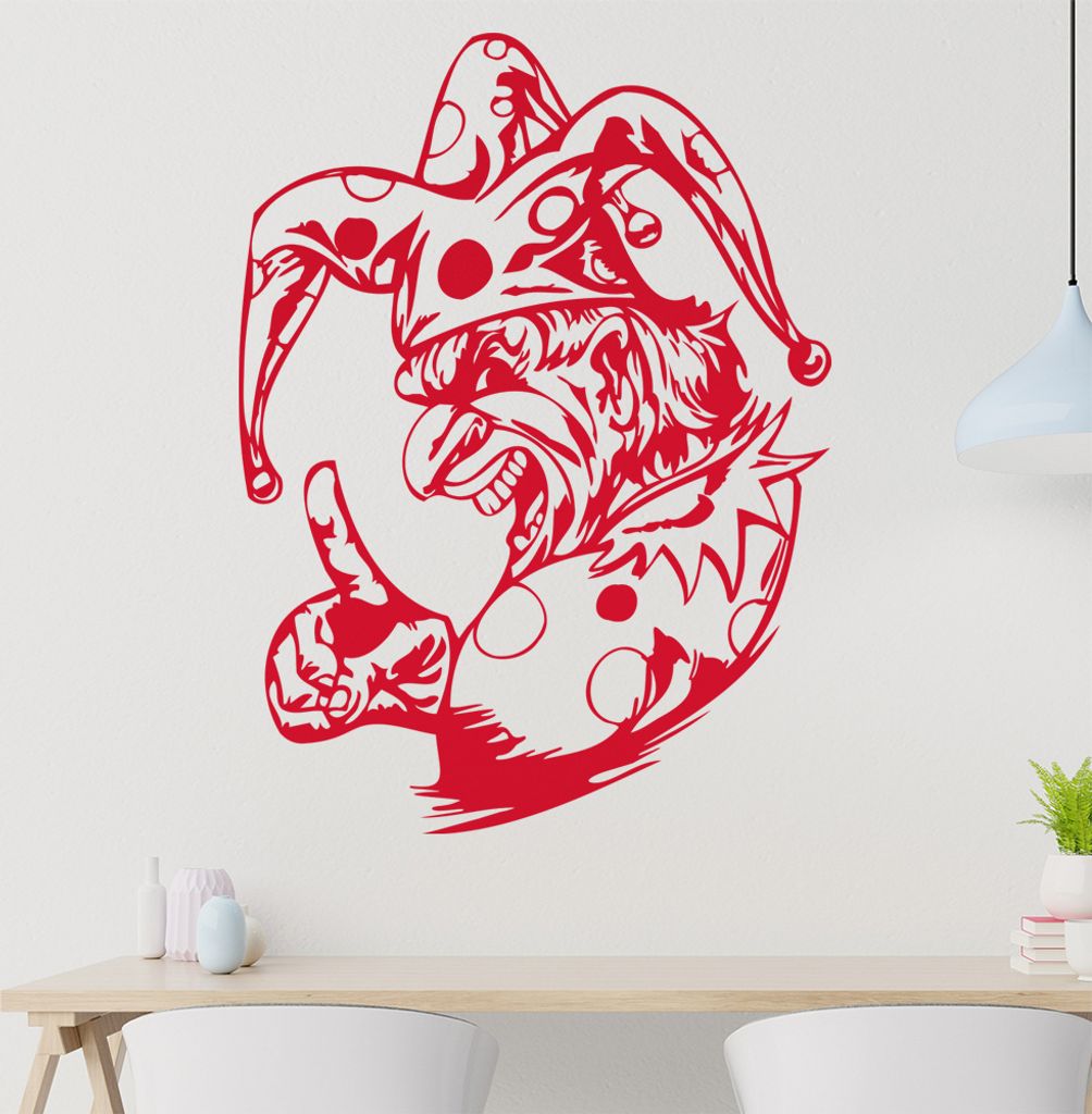Harlekin Wandtattoo in 6 Größen - Wandaufkleber Wall Sticker - Dekoration, Küche, Wohnzimmer, Schlafzimmer, Badezimmer