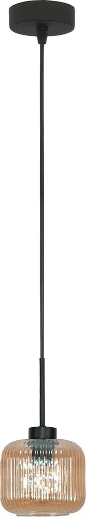 Suspension Noire avec Abat-Jour en Verre Ambré Beka Amber 15-015
