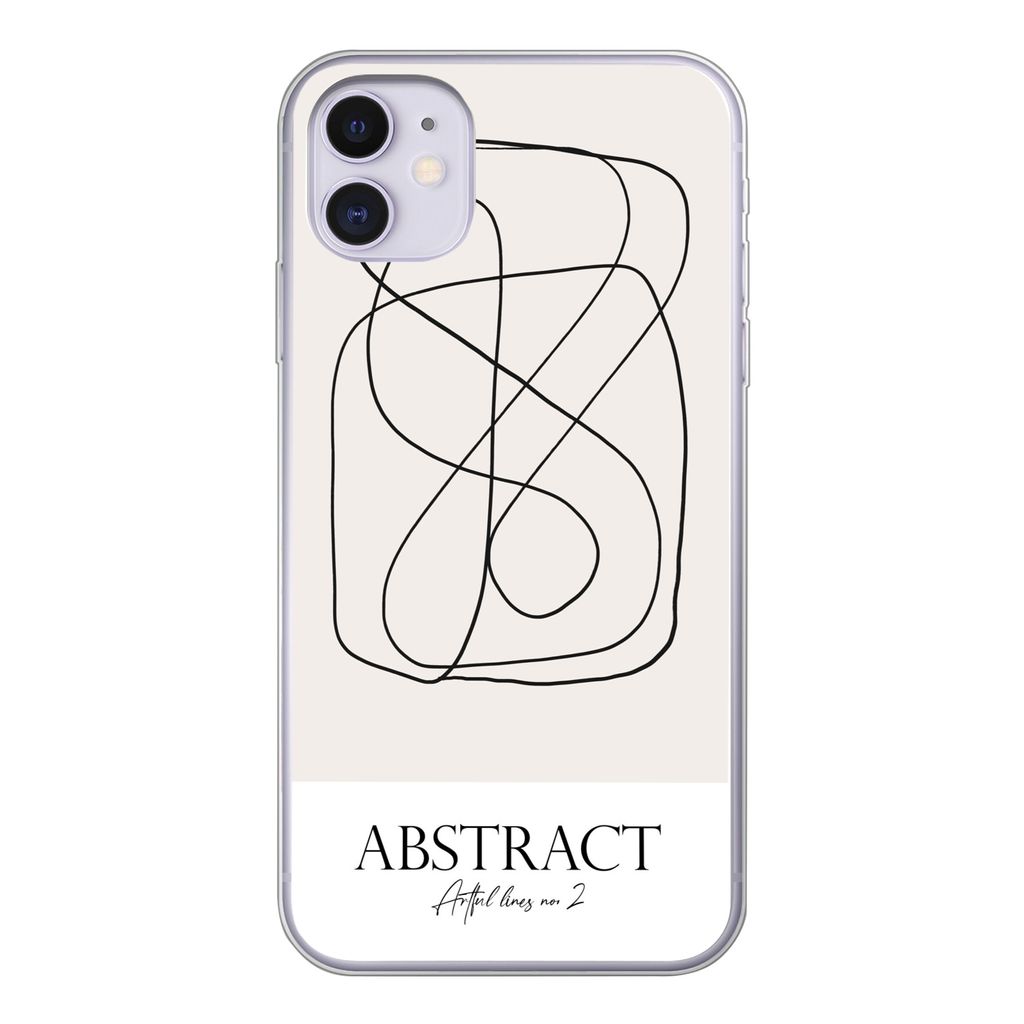 MuchoWow Handyhülle Schutzhülle Hülle für iPhone 11 Kunst - Linienkunst - Abstrakt Silikon Softcase Handy Hülle - Handytasche