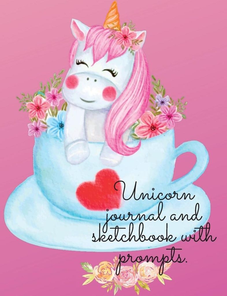 Unicorn journal and sketchbook with prompts.