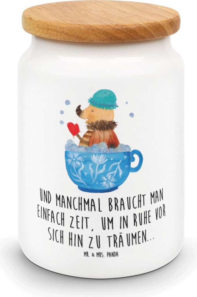 Mr. & Mrs. Panda Kaffeedose Nachtfalter Schaumbad - Weiß - Geschenk, Zeitmanagement, behälter, gebäckdose, Lustige Sprüche, WC, Tasse, Badezimm...