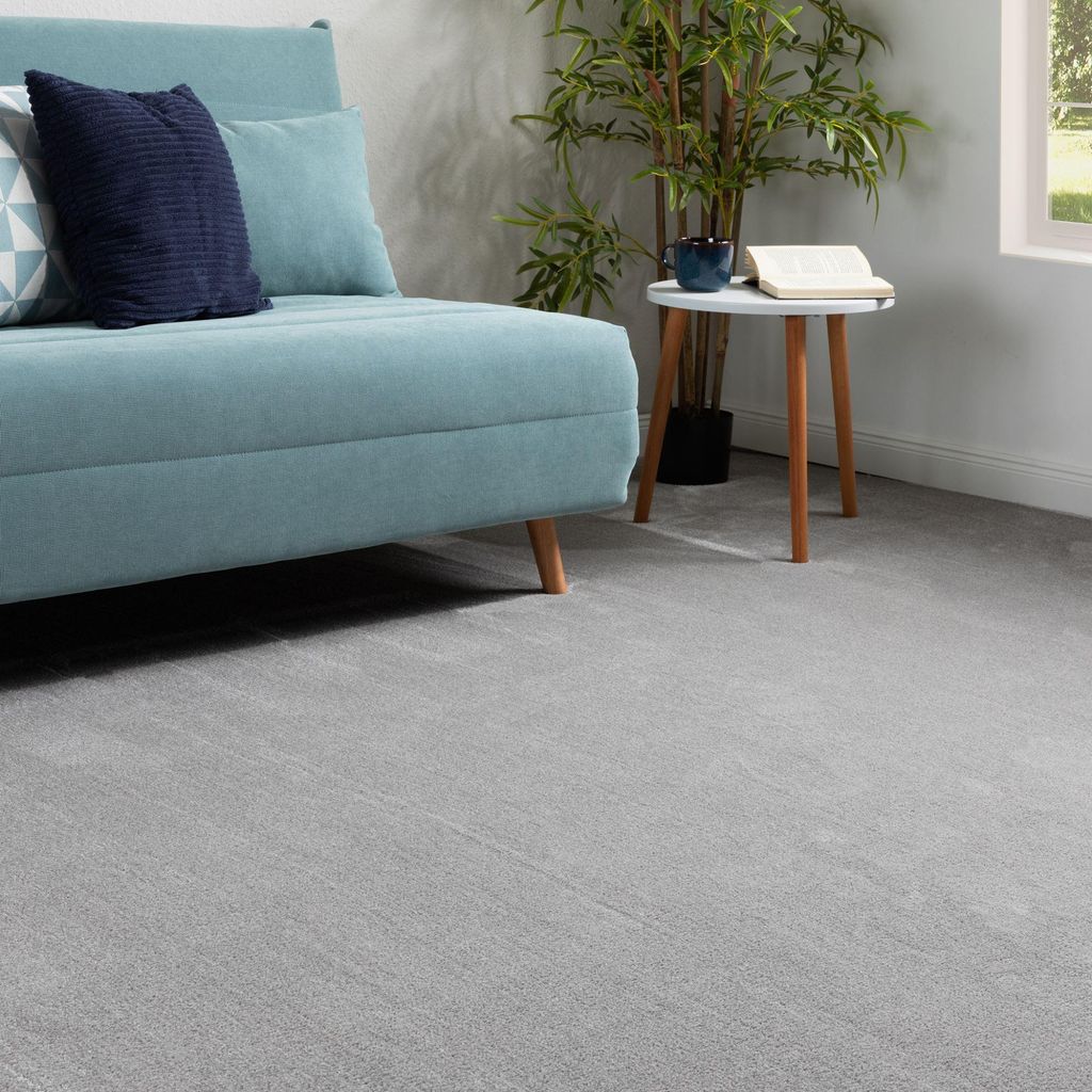 Steffensmeier Teppichboden Lipari Meterware | Auslegware für Kinderzimmer Wohnzimmer Schlafzimmer | Grau, Größe: 200x800 cm