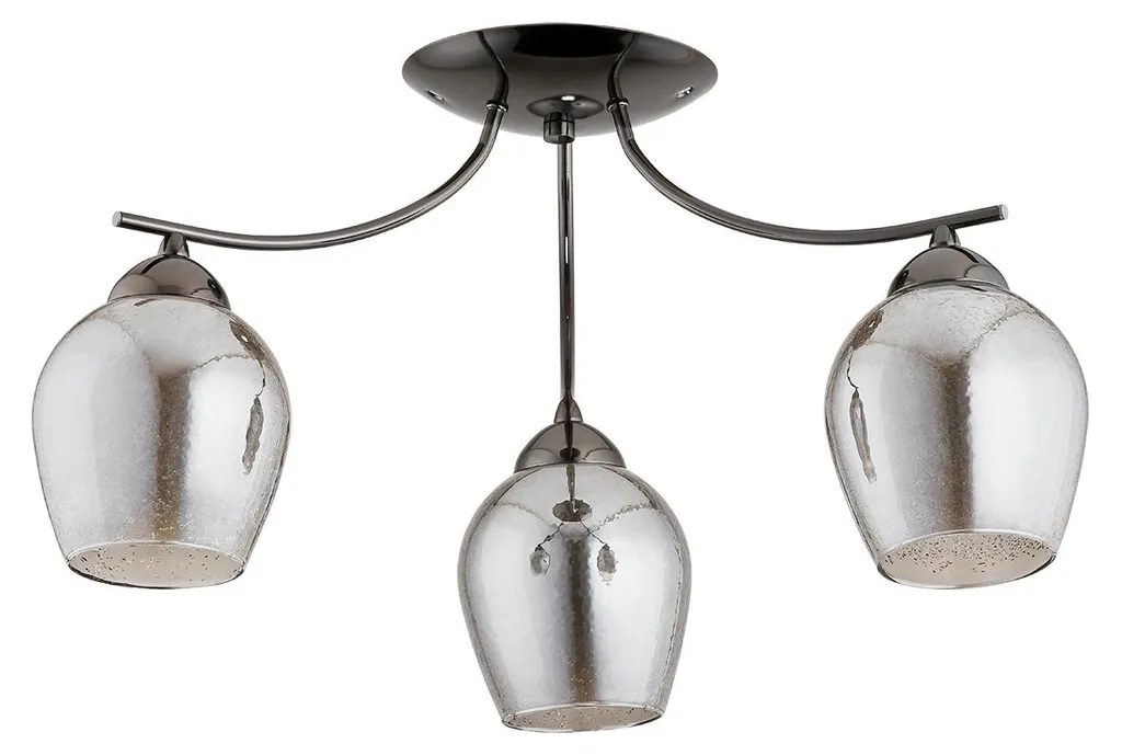 Suspension RIKI Noire Vieillie 3xE27 Alfa - Luminaire Métal 30x54x54 cm