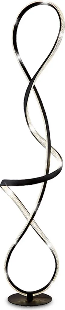 Lampadaire de Salon LED avec Cristaux et Finition Noir Mat - 135cm