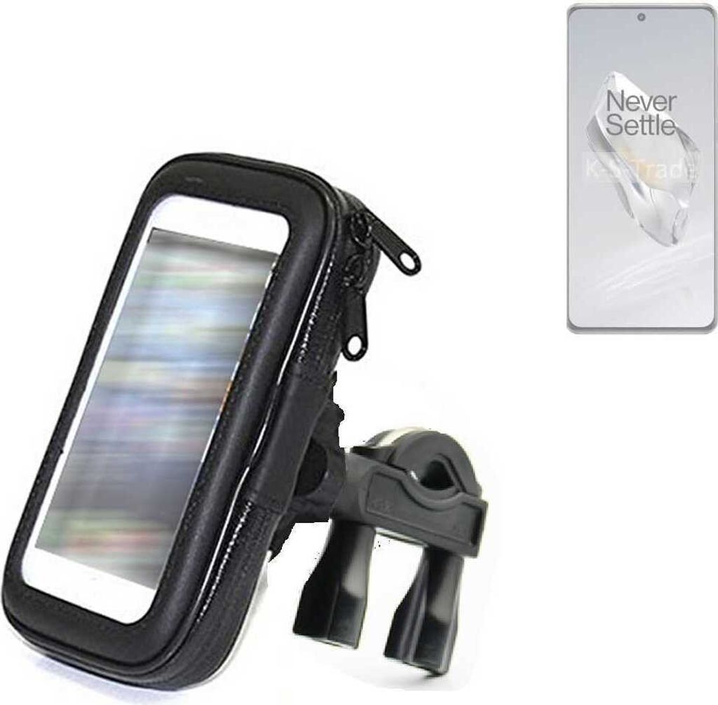 K-S-Trade Fahrrad-Halterung kompatibel mit OnePlus OnePlus 12 Handy-Halterung Halter Lenkstange Fahrradhalterung Motorrad Bike Mount Wasserabweisend